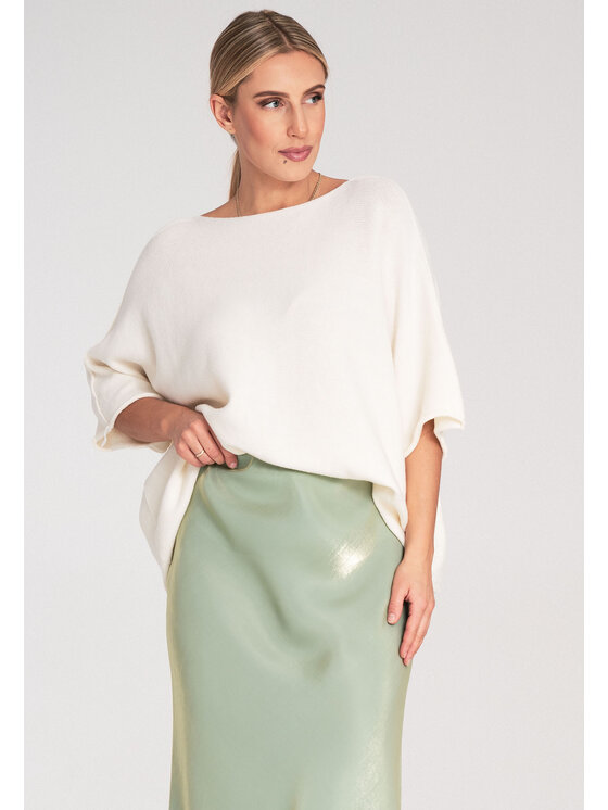 FIGL FIGL Sweter M1102 Biały Oversize