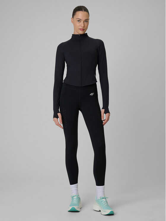 4F 4F Bluza techniczna TRAINING Czarny Slim Fit