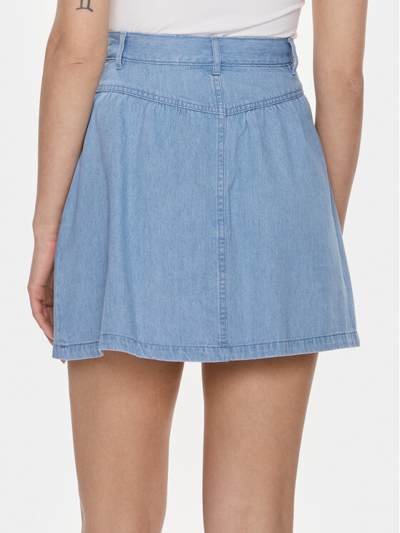 Tommy Jeans Tommy Jeans Džínsová sukňa Chambray DW0DW17440 Modrá Regular Fit