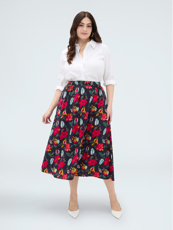 Fiorella Rubino Fiorella Rubino Gonna midi 1009L000529N0Z4 Blu A-Line Fit