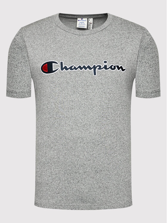 Champion T shirt Script Logo 216473 Grigio Regular Fit Modivo