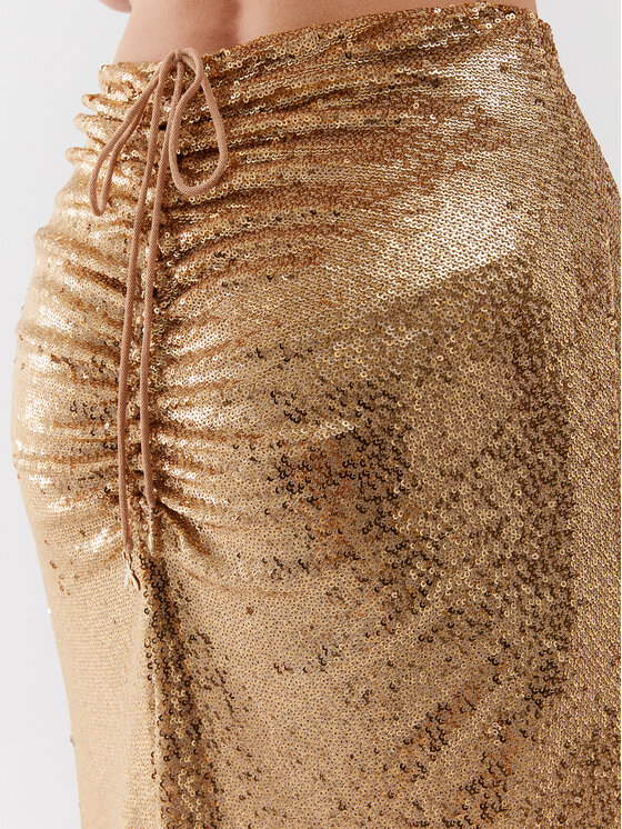 Patrizia Pepe Patrizia Pepe Fustă midi 2G0915/A251-FD63 Auriu Regular Fit