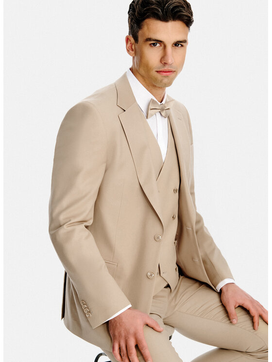 Pako Lorente Pako Lorente Marynarka P26SP-3G-002 Beżowy Slim Fit