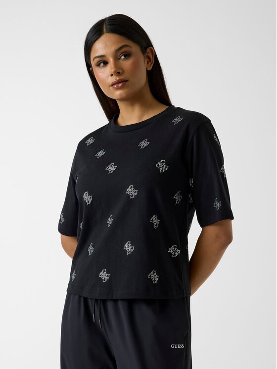 Guess Tričko 182440 Čierna Classic Fit