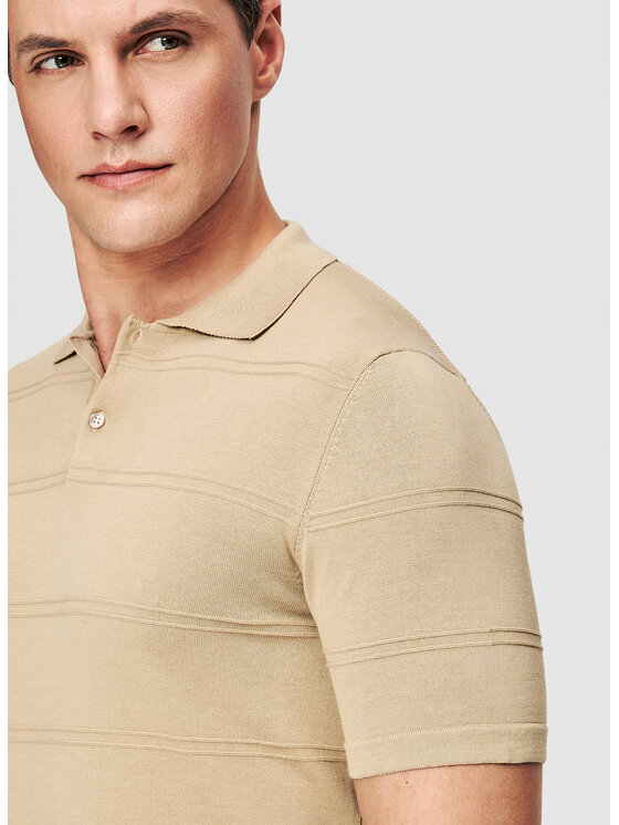 Pako Lorente Pako Lorente Polo P26SF-TX-009 Beżowy Classic Fit