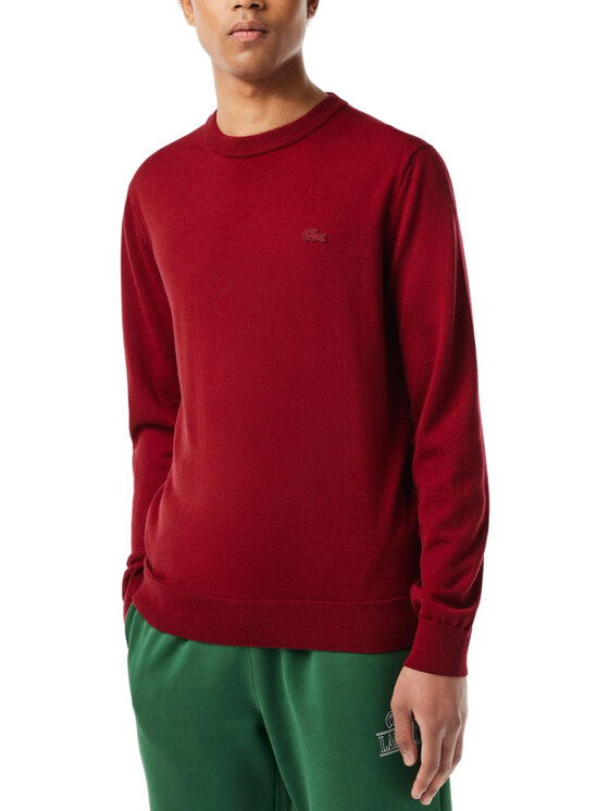 Lacoste Lacoste Sweter AH1969 Bordowy Regular Fit