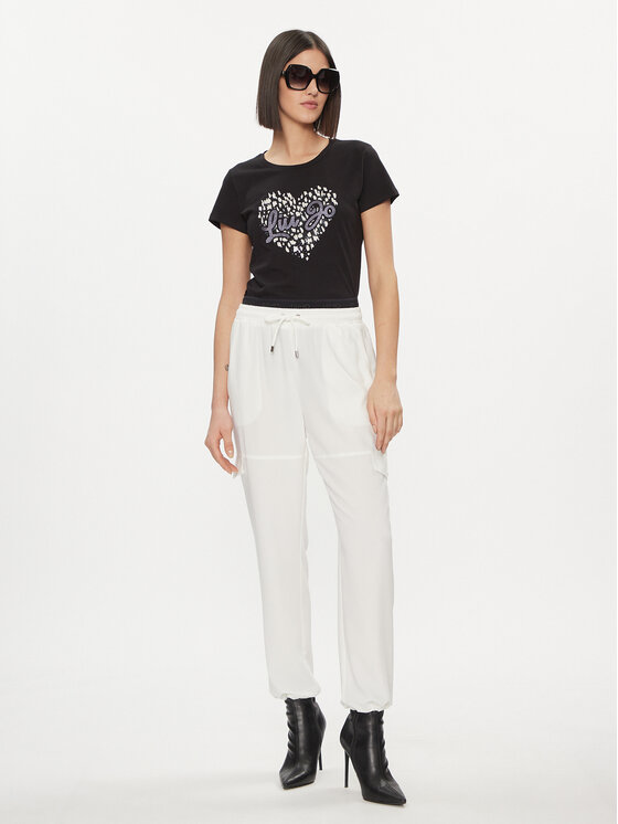 Liu Jo Liu Jo Spodnie materiałowe TA4059 T3784 Écru Relaxed Fit