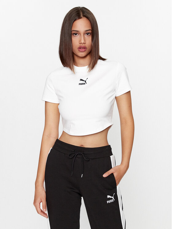 Puma Puma Тишърт Dare To 621435 Бял Slim Fit