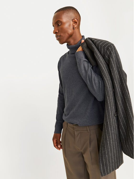 Jack&Jones Jack&Jones Rollkragenpullover Basic 12258051 Grau Regular Fit