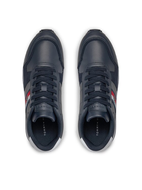 Tommy Hilfiger Tommy Hilfiger Sneakersy Runner Evo Leather FM0FM04714 Granatowy