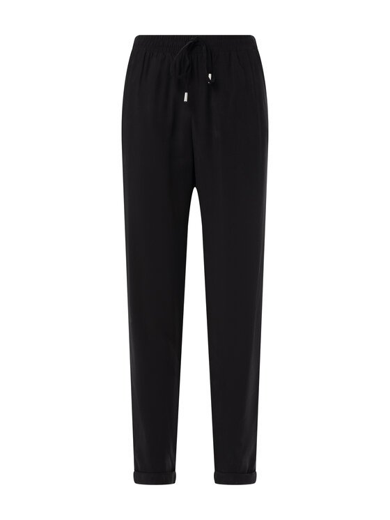 QUIOSQUE QUIOSQUE Kalhoty z materiálu QUIOSQUE 3OB001299 Černá Regular Fit
