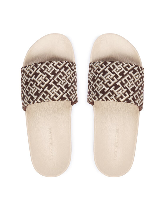 Tommy Hilfiger Tommy Hilfiger Παντόφλες Monogram Pool Slide FW0FW09423 Καφέ