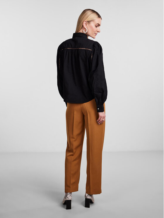 YAS YAS Πουκάμισο 26027480 Μαύρο Regular Fit