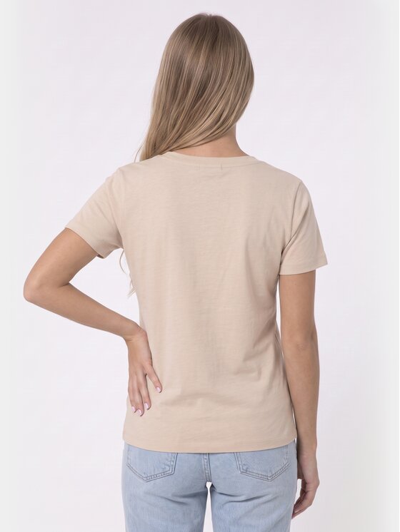 BASICLO BASICLO T-Shirt BSL-005-30 Beżowy Regular Fit