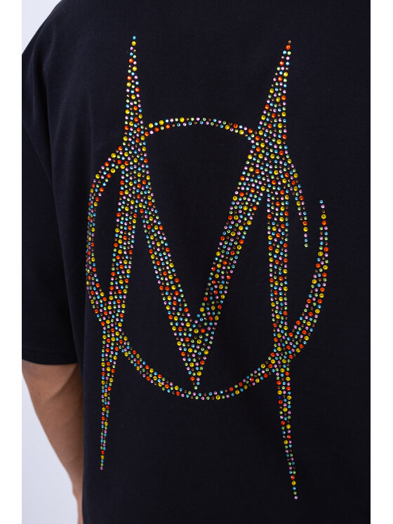 Mercur Mercur T-Shirt Crystal Czarny Comfortable Fit