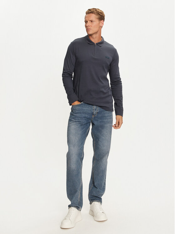 Calvin Klein Calvin Klein Тениска с яка и копчета K10K113586 Син Slim Fit