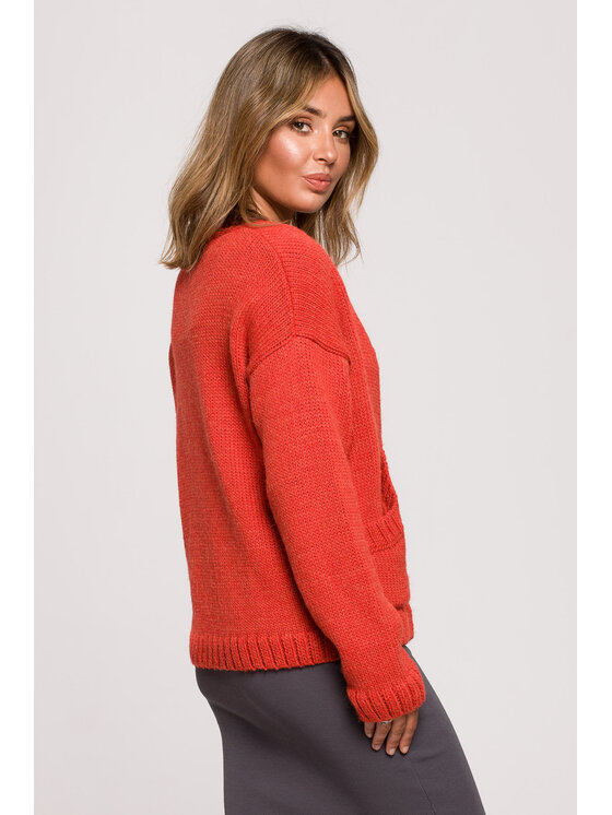 BeWear BeWear Sweter BK074 Pomarańczowy Comfortable Fit