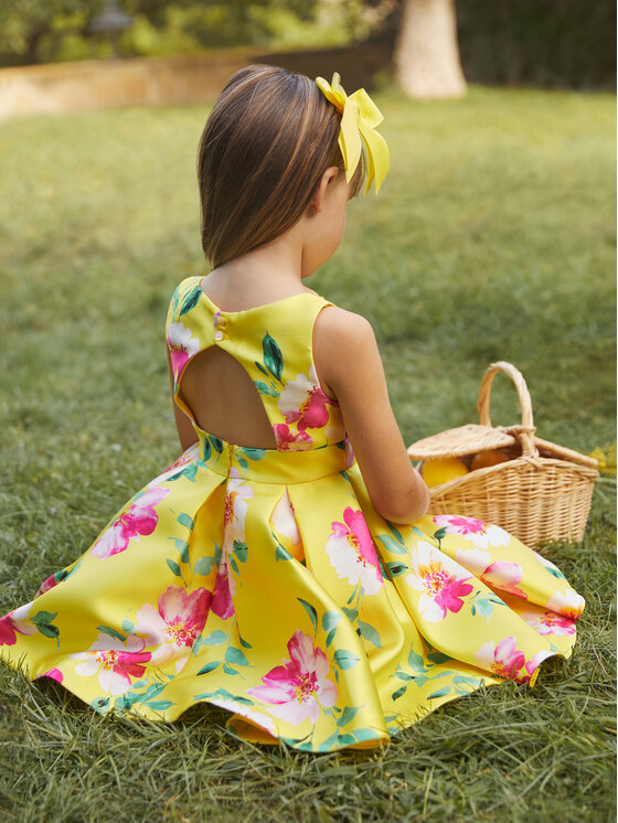 Abel & Lula Abel & Lula Elegantes Kleid 5057 Gelb Regular Fit