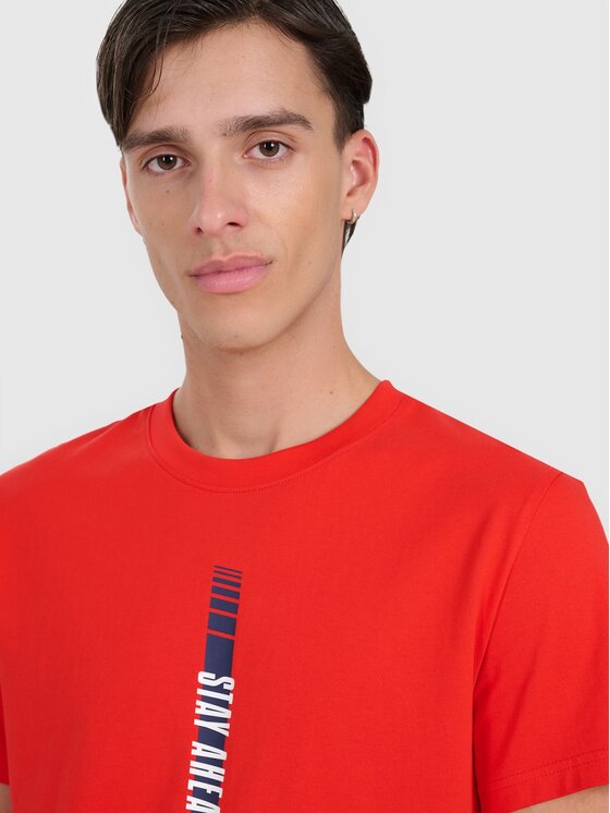 4F 4F T-shirt 4FRAW25TTSHM3225-62S Rosso Regular Fit