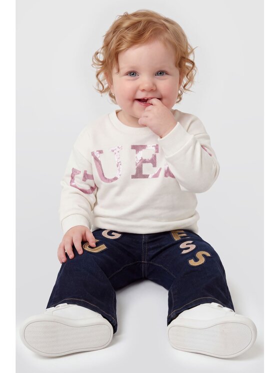 Guess Kids Guess Kids Sweter 185353 Biały Classic Fit