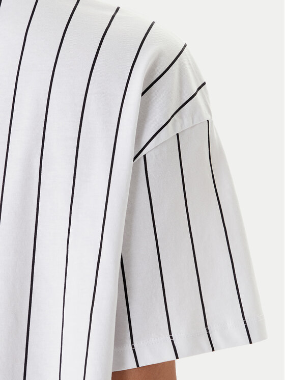 Karl Kani Karl Kani T-shirt Small Signature Essential Pinstripe 6137879 Bijela Relaxed Fit