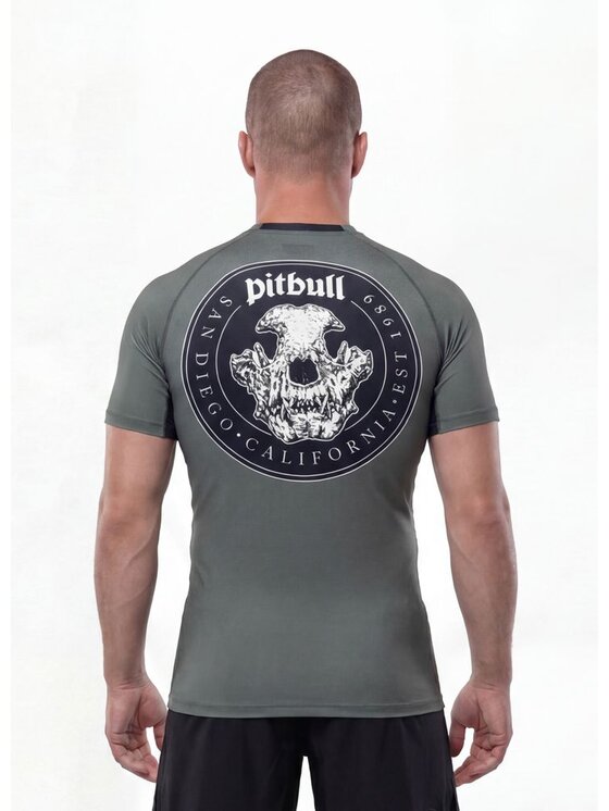 PITBULL PITBULL Koszulka techniczna SKULL LOGO Zielony Regular Fit