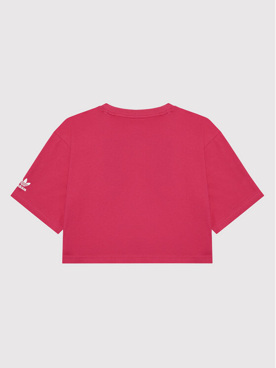 T-shirt adicolor Cropped HE4776 Rosa Relaxed Fit