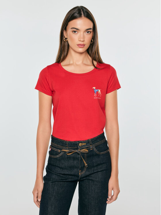 BIG STAR BIG STAR T-Shirt MERIA Czerwony Basic Fit