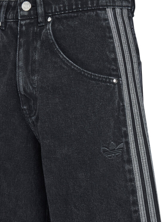 adidas adidas Džínové šortky adicolor Denim Firebird JC6719 Černá Loose Fit