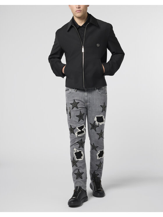PHILIPP PLEIN PHILIPP PLEIN Kurtka bomber 29063 Czarny Regular Fit
