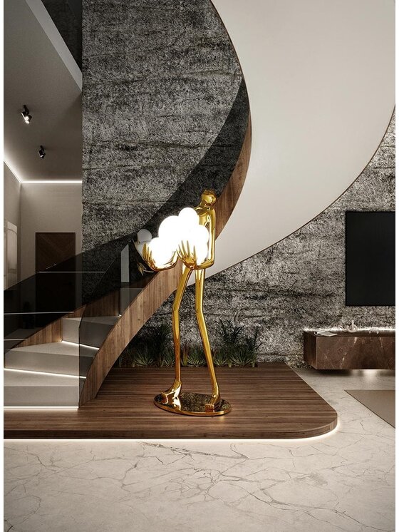 MIAhome MIAhome Lampa podłogowa HUMAN GOLD PREMIUM Złoty