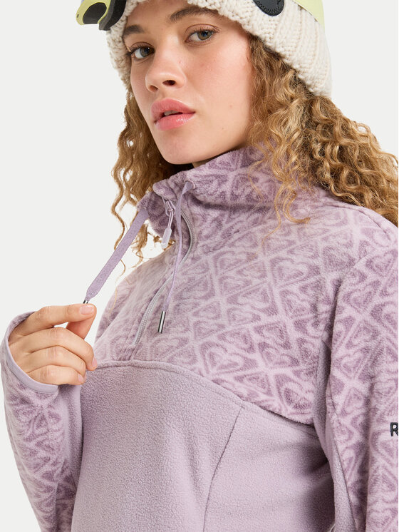 Roxy Roxy Fleecová mikina Sayna Half Zip ERJFT04831 Fialová Regular Fit