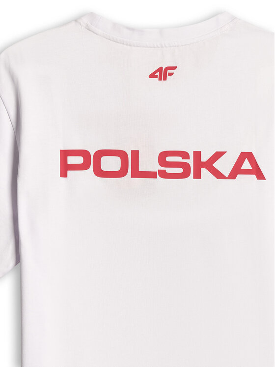4F 4F T-Shirt STREFA KIBICA Biały Regular Fit