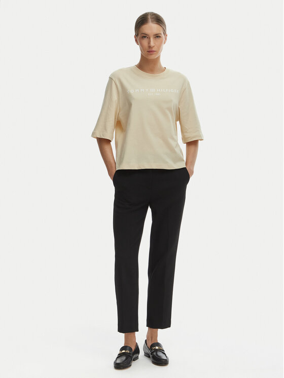 Tommy Hilfiger Tommy Hilfiger T-Shirt WW0WW47811 Beżowy Relaxed Fit