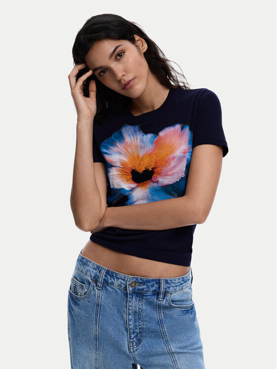 Desigual Desigual T-Shirt Estocolmo 26SWTK03 Granatowy Regular Fit