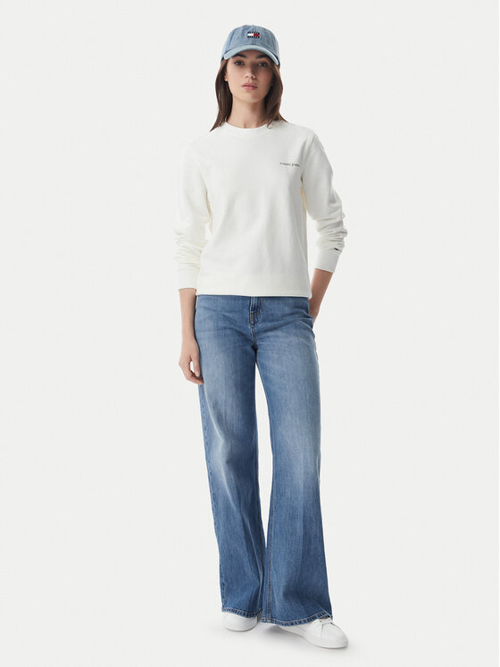 Tommy Jeans Tommy Jeans Felpa Ess Logo DW0DW22829 Bianco Regular Fit