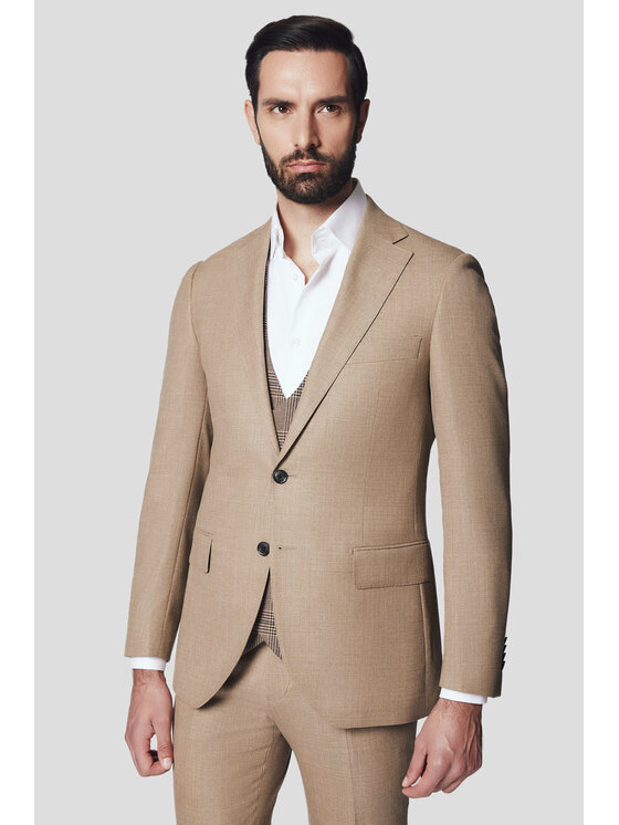 Lancerto Lancerto Garnitur Loznati GA073125000001 Beżowy Slim Fit