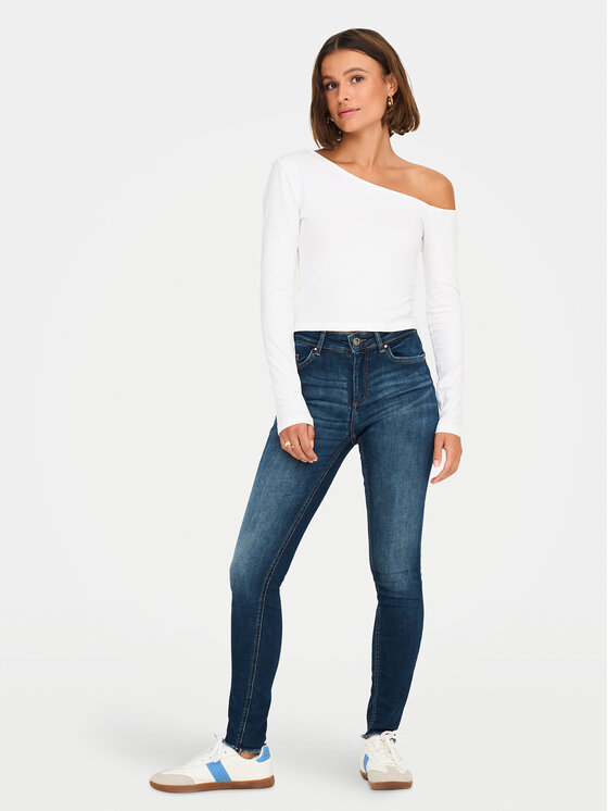 ONLY ONLY Μπλουζάκι Live Love 15344398 Λευκό Slim Fit