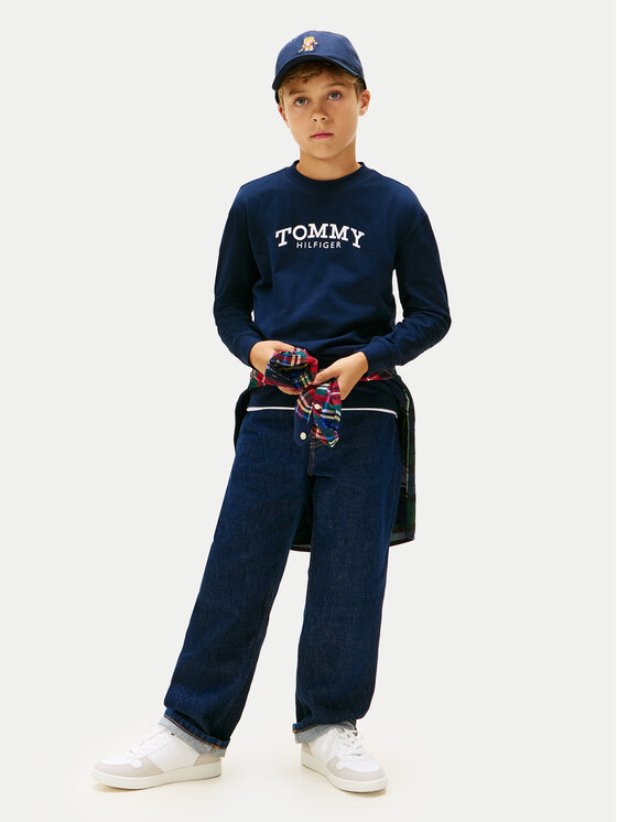 Tommy Hilfiger Tommy Hilfiger S dlhými rukávmi Monotype Print KB0KB10052 Tmavomodrá Regular Fit