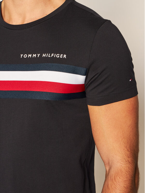 Tommy Hilfiger T shirt Global Stripe Tee MW0MW14337 Bleu marine Regular Fit Modivo