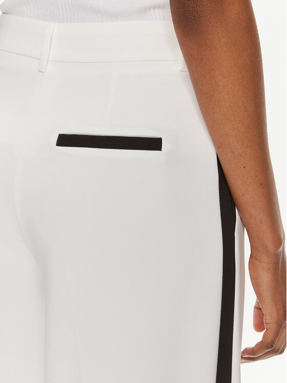 Maryley Maryley Hlače 24EB806/43BN Bijela Wide Leg
