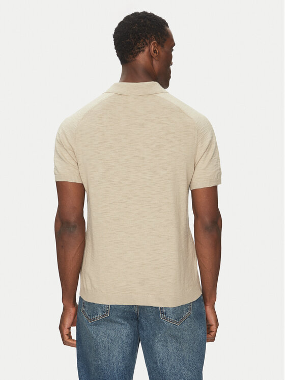 Calvin Klein Calvin Klein Тениска с яка и копчета K10K114087 Бежов Regular Fit