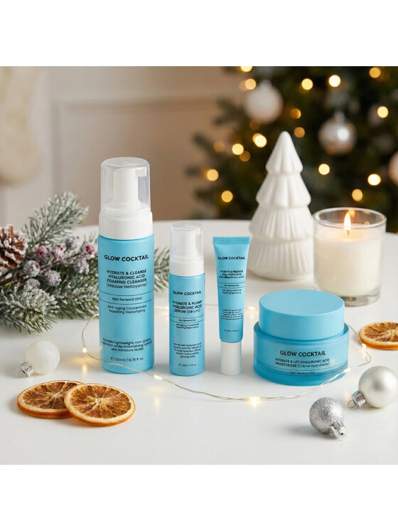 Glow Cocktail Glow Cocktail Zestaw Hyaluronic Hydrate & Lift 4w1 Zestaw do pielęgnacji skóry