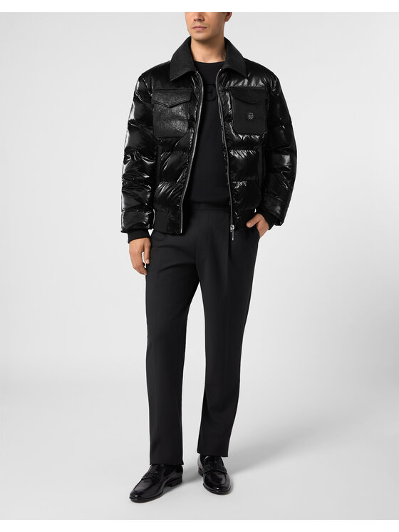 PHILIPP PLEIN PHILIPP PLEIN Kurtka puchowa 31142 Czarny Regular Fit