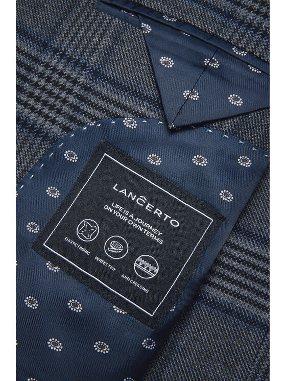 Lancerto Lancerto Marynarka Lanciano MA131224000009 Szary Slim Fit