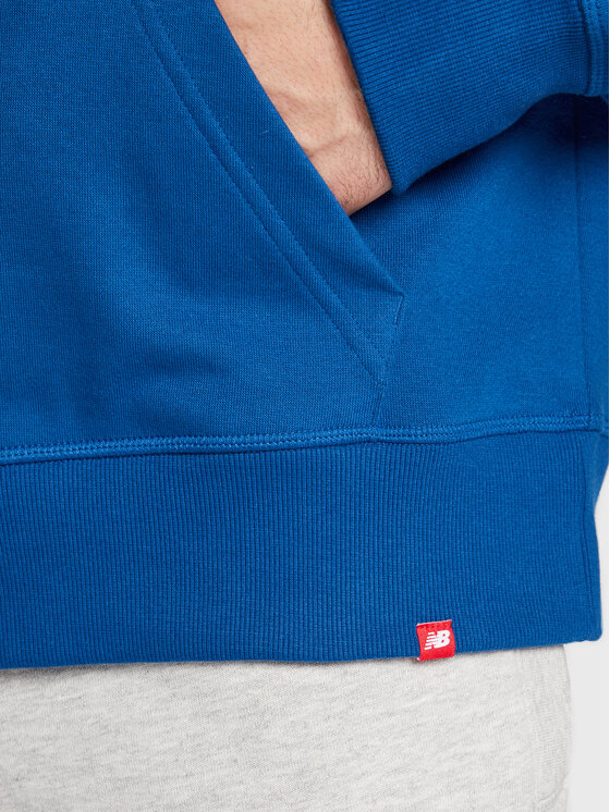 New Balance New Balance Džemperis ar kapuci Essentials Stacked Logo MT03558 Zils Relaxed Fit