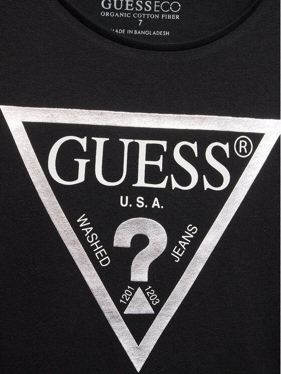 Guess Guess Футболка J73I56 K8HM0 Чорний Regular Fit
