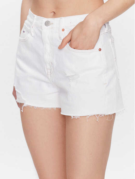 Tommy Jeans Džínsové šortky DW0DW15611 Biela Regular Fit