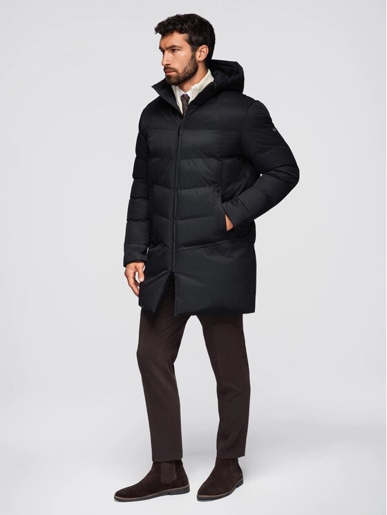 Ombre Ombre Zimní bunda OM-JALJ-0264 Černá Regular Fit