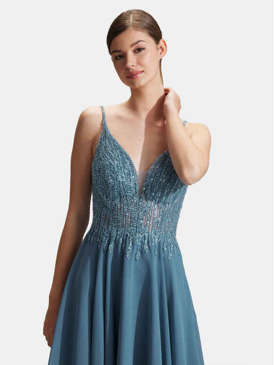 Hey Kyla Hey Kyla Sukienka koktajlowa 5AG003HK Niebieski Regular Fit